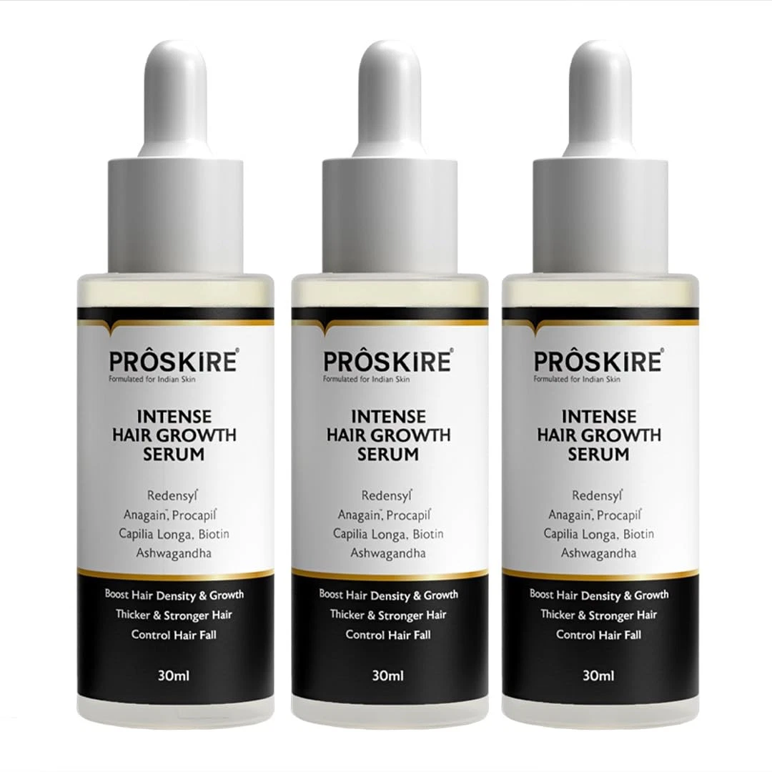 3x Proskire Intense Hair Growth Serum with Redensyl ,30ml each (Pack of 3)