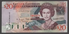 2003 Eastern Caribbean States St Lucia $20 Banknote – Undated – P#44l