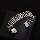 Solid 925 Sterling Silver Mens Heavy Woven Torque Bangle Cuff Bracelet UK NEW