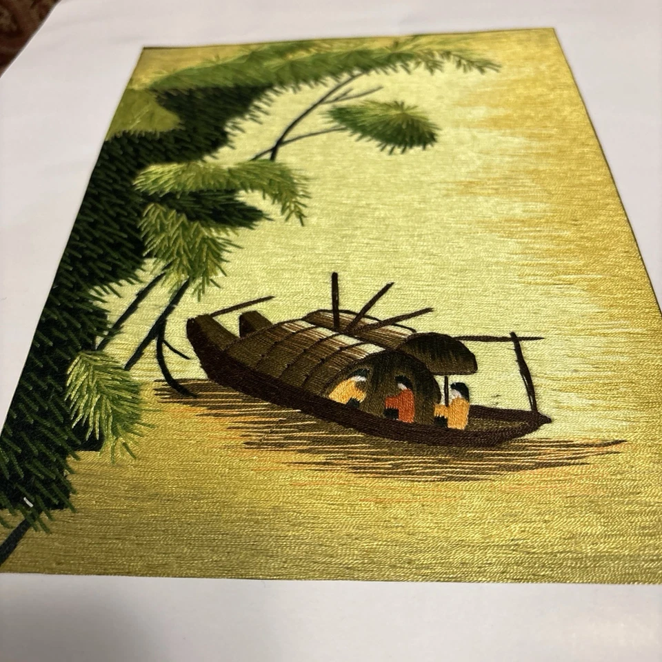 Tapiz bordado hilo de seda asiático Foto 2 de 4