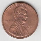 Photo of a 2001-D Lincoln Memorial Cent from an eBay listing that sold on Jul 19, 2026