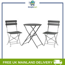 Folding Garden Bistro Set, Round Bistro Table and Chairs Set for 2