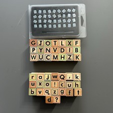 Alphabet Numbers  Letters Rubber Wood Stamp Set for Crafts