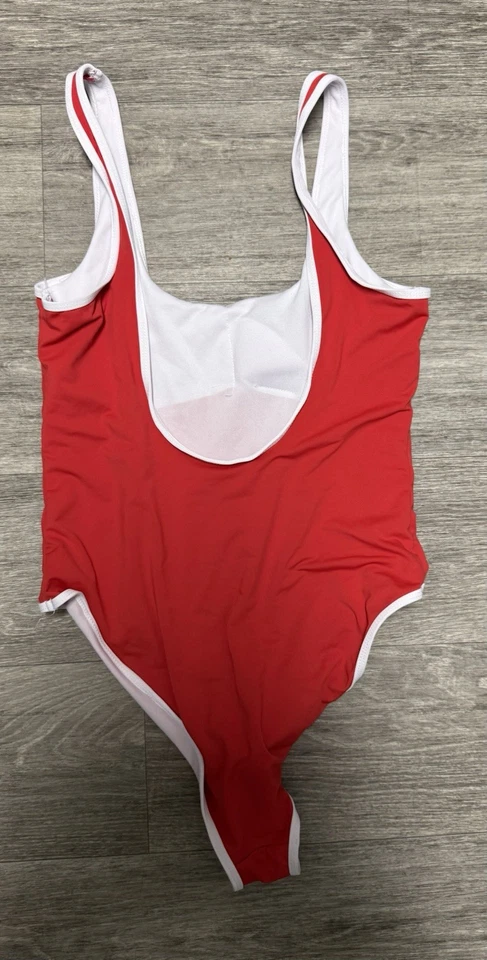 Traje de baño Ocean Pacific OP rojo de una pieza logotipo Y2K traje de baño playa piscina Foto 2 de 2