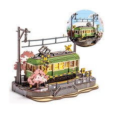 3D Wooden Puzzles for Adults-Sakura Journey Tram, Model Car Kits Bu... Fast Ship