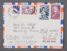 MayfairStamps France 1969 Paris to Bowling Green OH Air Mail Cover aaw_80201