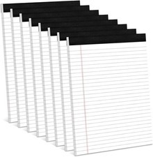8 Pack Legal Pads 8.5x11 Wide Ruled Notepads 30 Sheets White