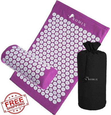 ROMIX acupressure mat pillow purple