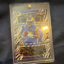 Panini Select Rookie Selections Tutu Atwell Zebra Prizm RC Rams Card #RS-22. rookie card picture