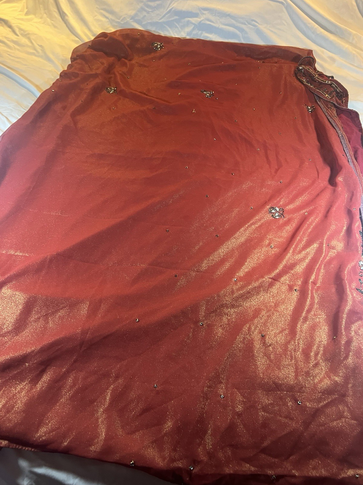 Hand Embroidered Thread Sari - image 5