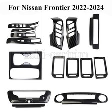 15 piezas para Nissan Frontier 2022-2024 accesorios interiores cubierta embellecedor fibra carbono