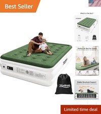 Luxury Inflatable Mattress   18-Inch Air Bed with Fast-Inflate Pump  Carry Bag