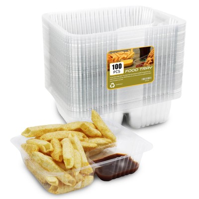 100 PC Nacho Trays Disposable, 12oz Plastic Nacho Containers with Chip and Di...