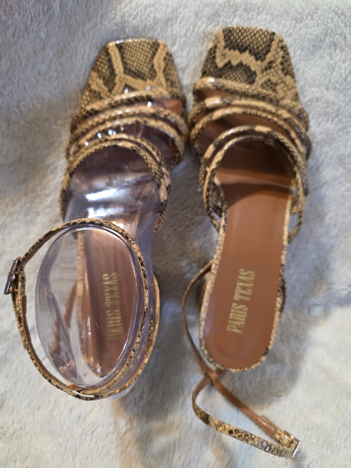 Paris Texas Womens Carla Python Leather Sandals S… - image 12