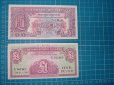 British Armed Forces One Pound Notes UNC 2nd & 4th Series 1948 & 1962 M22 & M36