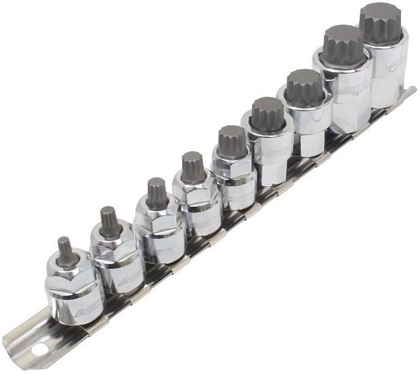 "SteckschlüSsel Nuss Spline NüSse Satz 10-Tlg Innen Vielzahn 3/8\" - 1/2\" Xzn"-image