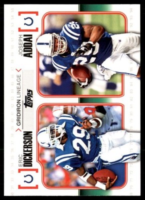 2010 Topps Gridiron Lineage Eric Dickerson Joseph Addai #GL-DA