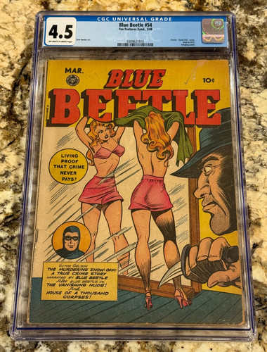 Blue Beetle #54 (Fox 1948) CGC 4.5 Classic Good Girl Art Cover Iconic Kamen Book
