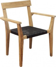 VivaGarden Sedia per Esterni Wicker/Teak 65x52x80 cm Antracite