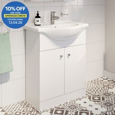 650mm Bathroom Vanity Unit Basin Sink Floor Standing Storage Cupboard White