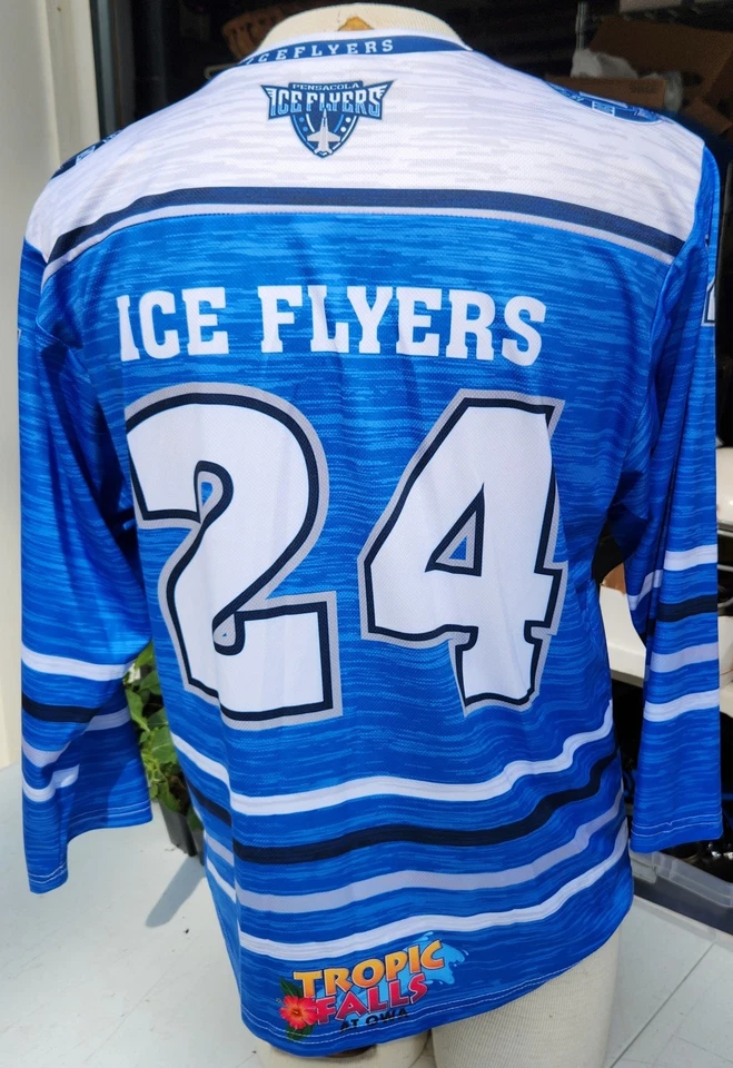 Хоккейная футболка 2024 Pensacola Ice Flyers к 15-летию молодежная большая синяя - Изображение 2 из 4