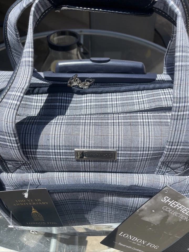 London Fog NUEVO Sheffield II 15" 2 ruedas debajo del asiento bolsa, azul/gris Foto 2 de 4