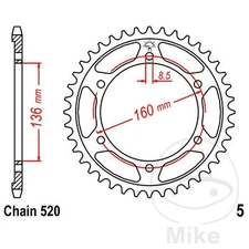 47779-Corona a piastra di trasmissione 41T P-520 Ø136 MM Ø160 MM compatibile con