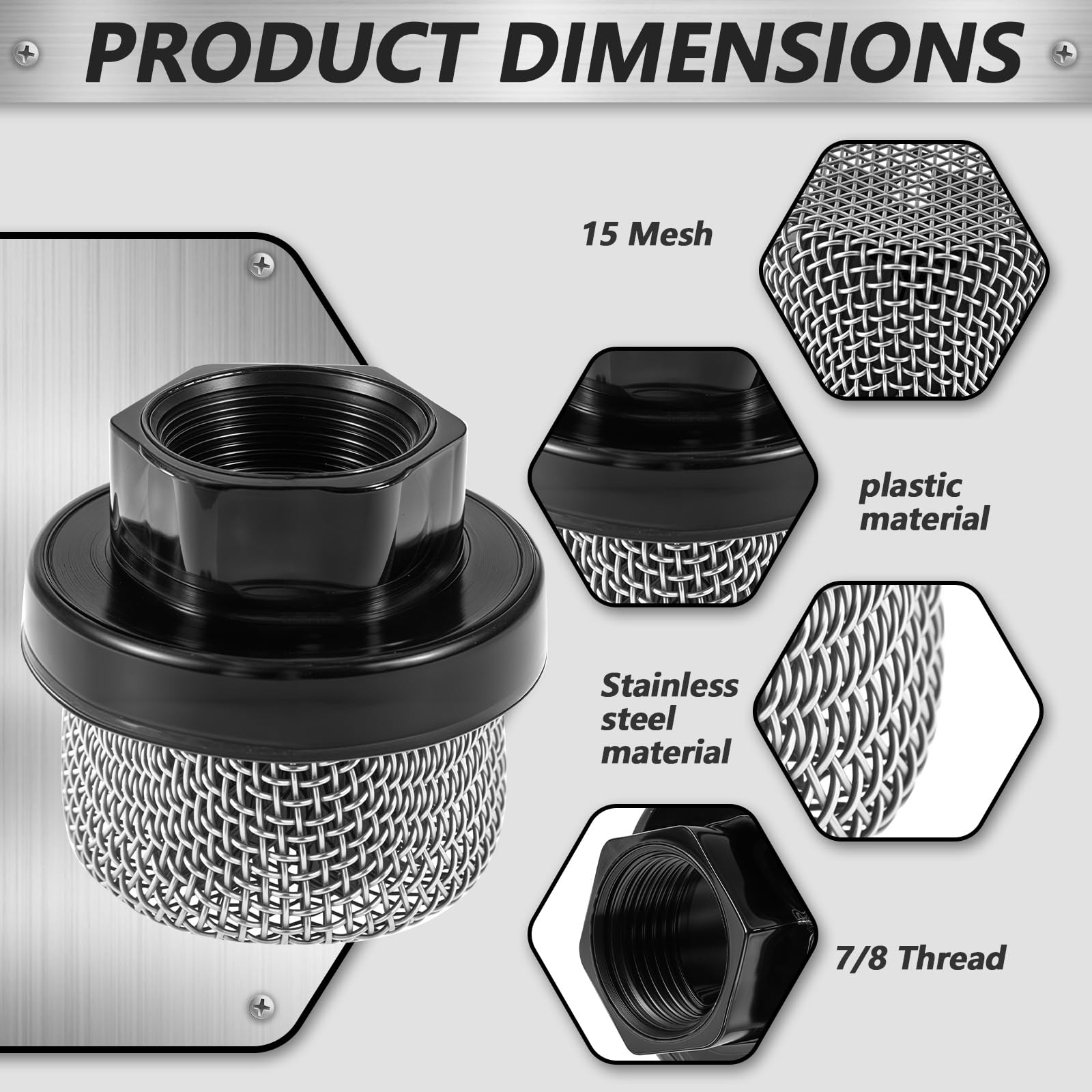 Xinjoduz 2 PCS Hose Screen Filter Screen Mesh Filter 7/8 Hose Inlet Strainer ...
