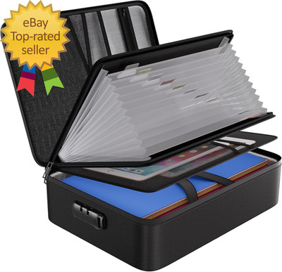 File Organizer Bag with 13 Pocket Accordion File Folder Fireproof Document