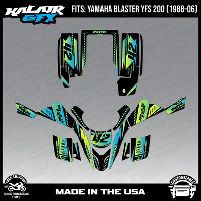 Graphics Kit for Yamaha ATV Blaster YFS200 (1988-2006) Lethal - LIME