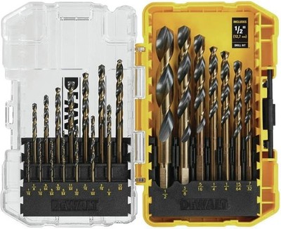 21 Pc 135° Split Point Drill Bit Set, High Speed Steel, Black Oxide Coated