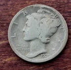 1925 D Mercury Dime 90% Silver  Very Good VG