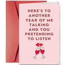 Funny Valentines Day Card for Husband Wife, Cute Anniversary Card for Boyfrie...