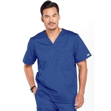 Cherokee Men's Navy Blue Medical Premium Core Stretch V-Neck Scrub Top Size M