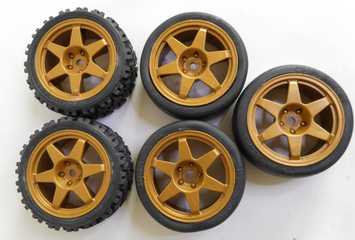 Vintage Tamiya 1/10 Ersatzwagen Räder x5