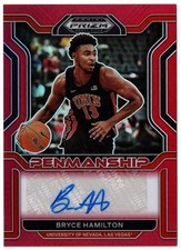 2022 Prizm Draft Picks College Penmanship Red BRYCE HAMILTON CP-BHA #61/199 Auto