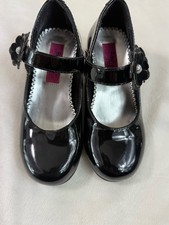 Rachel Shoes Black Patent Mary Jane Heels Girls Size 10 Flower Pageant