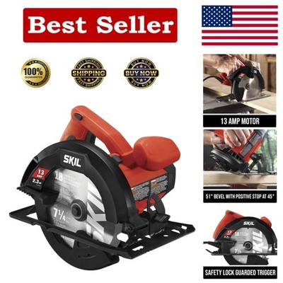 Lightweight 7-1/4'' Circular Saw with Spindle Lock - Ideal for Home Projects