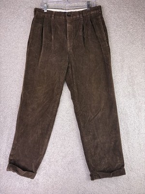 Brooks Brothers Elliott Brown Corduroy Pants Pleated Men s 34x30