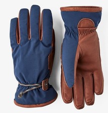 Hestra Vemdalen Czone Gloves Navy Size 8 Leather Nylons Durable Used