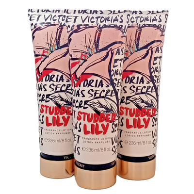 VICTORIA'S SECRET STUDDED LILY  FRAGRANCE BODY LOTION 8 FL OZ  SEALED.  3 PC SET