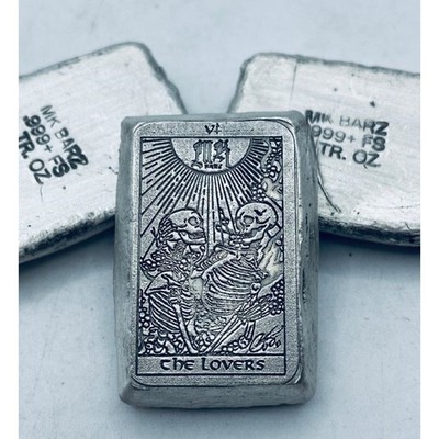 2 Ozt MK BarZ ''The Lovers'' Weight Bar .999 Fine Silver