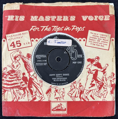 THE SWINGING BLUE JEANS 'HIPPY HIPPY SHAKE' 7'' SINGLE HMV RECORDS POP1242 1963