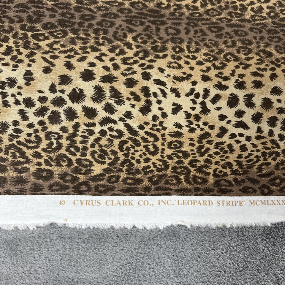 Vintage Leopard Print Leopard Stripe Cyrus Clark Co. Fabric 5 Yards 56" Light - Image 4 of 4