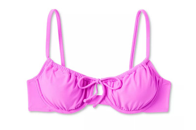 Wild Fable Shirred Underwire Bikini Top Orchid Purple Medium