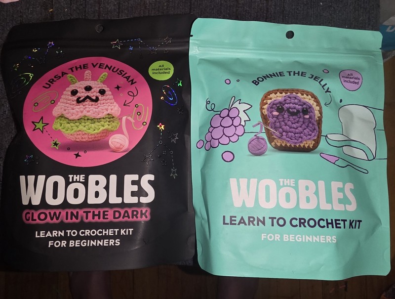 The Woobles Ursa the Venusian & Bonnie the Jelly Learn to Crochet Kit Bundle