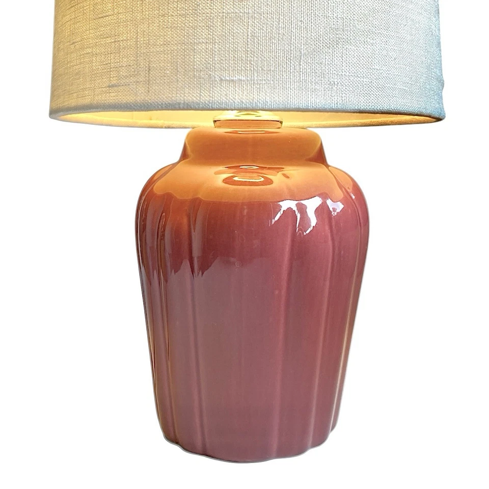 РЕДКАЯ красная керамическая лампа Homer Laughlin HLC в стиле ар-деко 10 дюймов в имбирной банке 80-е 90-е - Изображение 2 из 4