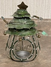 Decorative Christmas Tree Metal And Glass Tea Light Candle Holder 8