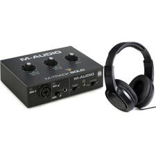 M-Audio M-Track Solo USB Audio Interface and Headphones