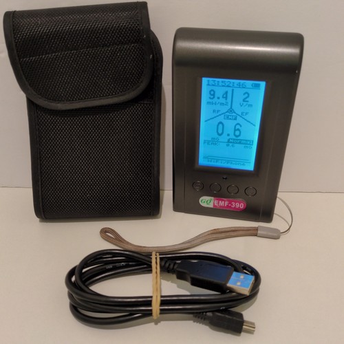 GQ EMF-390 Multi-Field EMF Meter RF Electric Magnetic Field Detector with Pouch